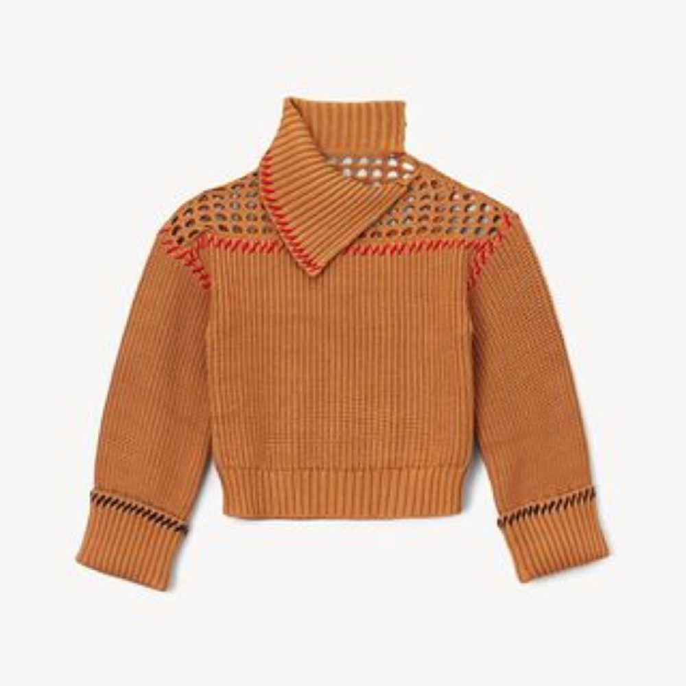 STAUD BEIGE LILLIAN KNIT SWEATER IN SIZE SMALL